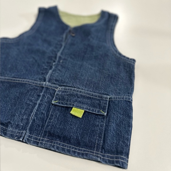 Vintage denim vest with pocket and full zip - Picture 4 of 5